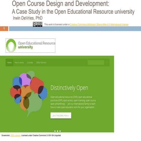 Open course design and development: A case study in the Open Educational Reso...