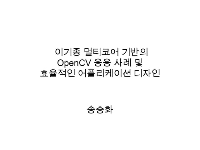 이기종 멀티코어 기반의 Open cv 응용 사례 및 효율적인 어플리케이션 디자인