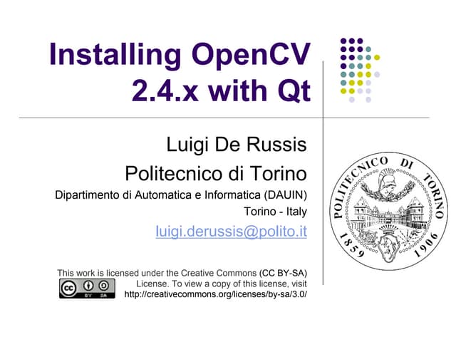 Installing OpenCV 2.4.x with Qt