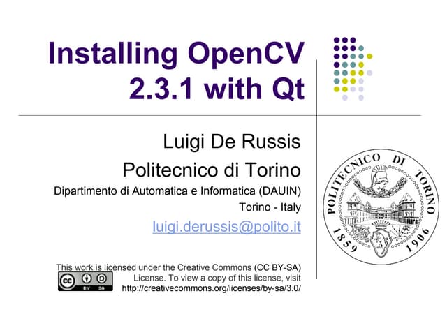 Installing OpenCV 2.3.1 with Qt