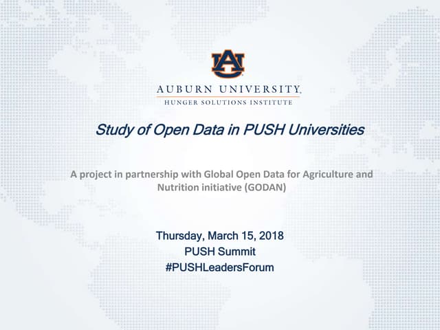Study of Open Data in PUSH Universities