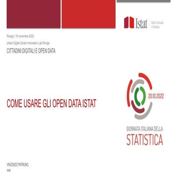come usare gli open data Istat -  GIS 2022