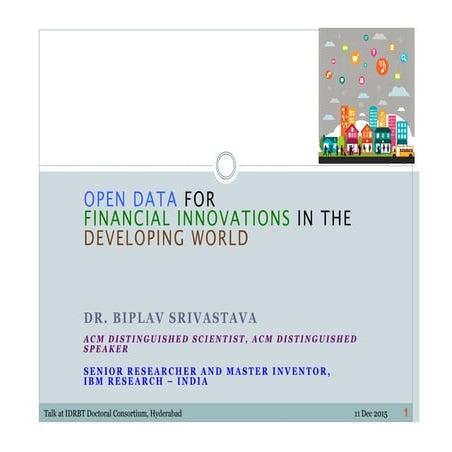 Open Data for Financial Innovations in the Developing World