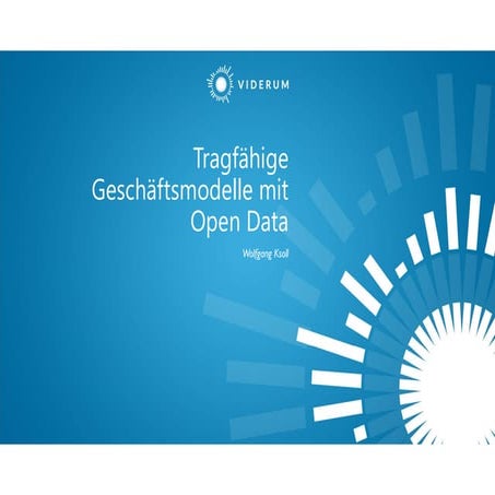 Tragfähige Geschäftsmodelle mit Open Data