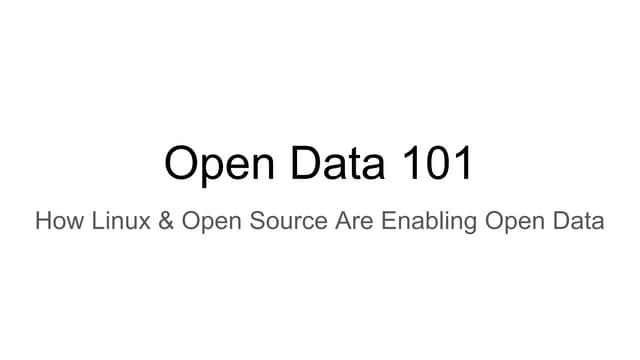 Open Data 101