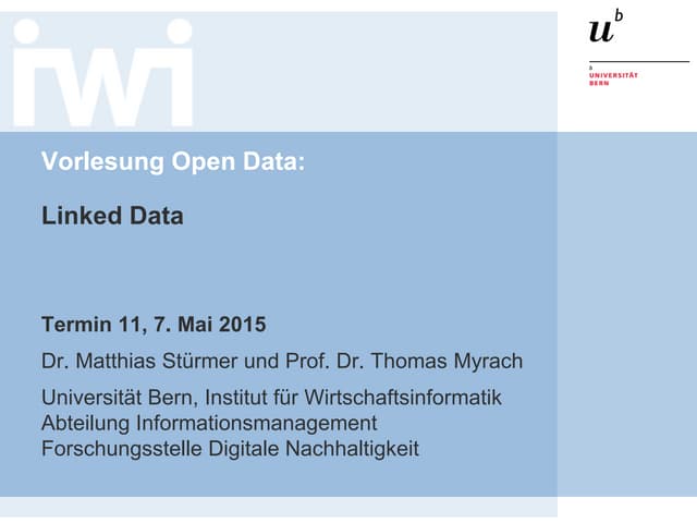 Open Data Vorlesung 2015: Linked Data
