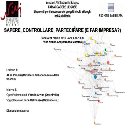 Opendata per sapere controllare partecipare e fare impresa