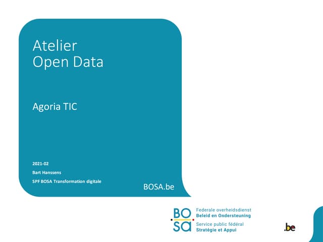 Atelier Open Data / Agoria ICT