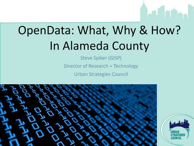 Open Data Briefing for Alameda County Data Sharing Committee