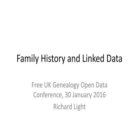 Open data and Free UK Genealogy