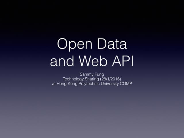 Open Data and Web API