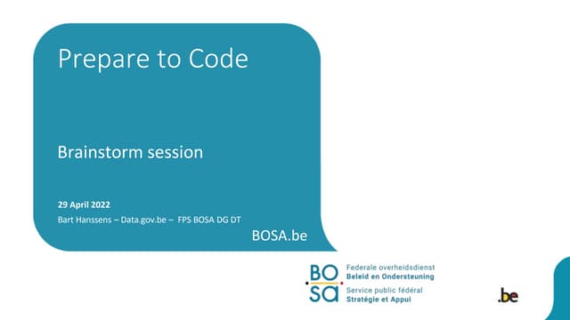 Open Belgium 2022: Prepare To Code