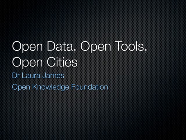 Laura James at Opendatacities conference 2012