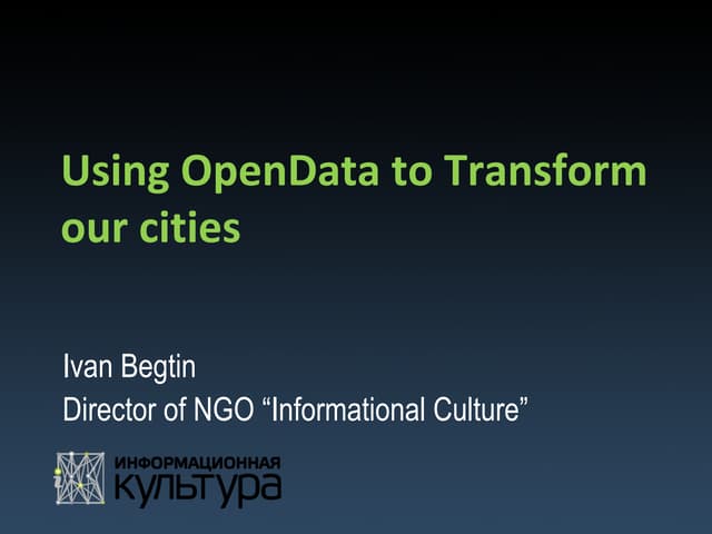 Using Open Data to Transform Our Cities