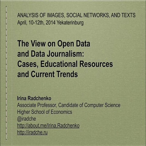 Open Data and Data Journalism