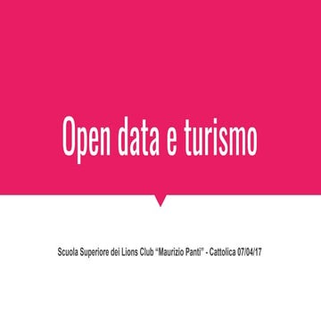 Open data e turismo