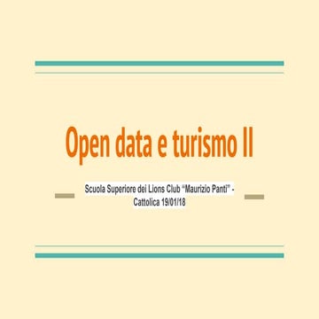 Open data e turismo 2a Edizione