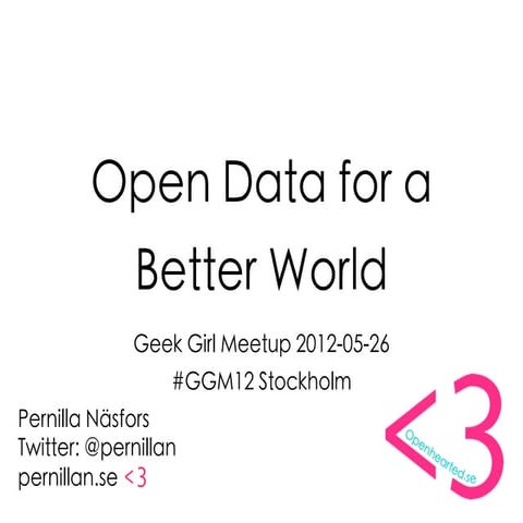 Open Data for a Better World