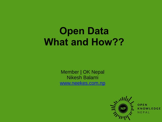 Open Data - What and How??