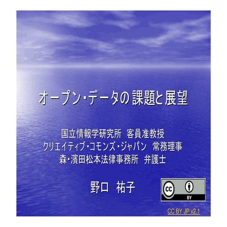 オープンデータの課題と展望/　Issues of Open Data 20121129