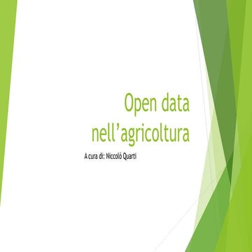 Open data nell'agricoltura