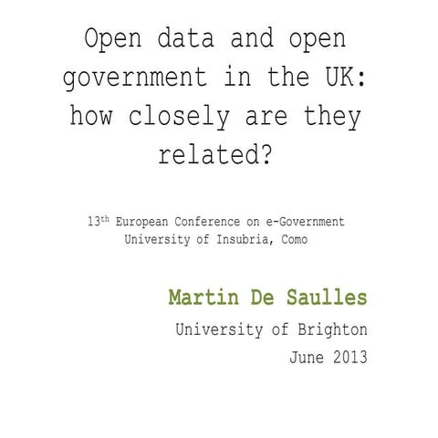Open Data and Open Government
