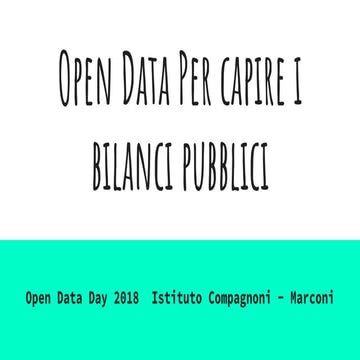 Open data per capire i bilanci pubblici