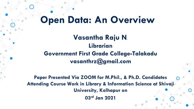 Open Data & Open Research Data Repositories