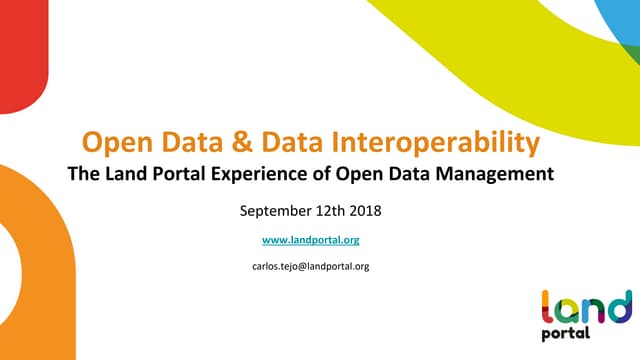 Open data (raising awareness): The Land Portal experience