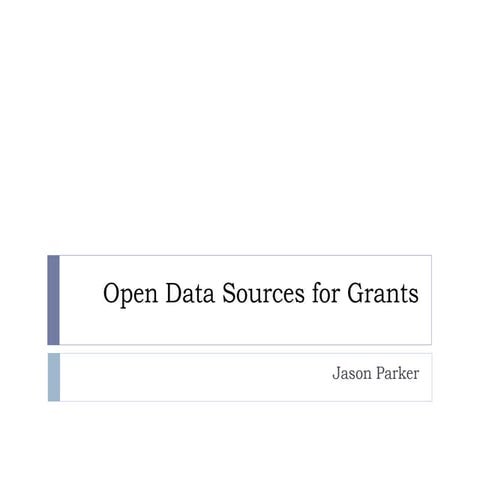 Open Data Sources for Grants
