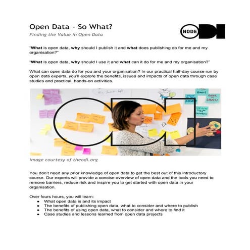 Open data, so what? Finding the value in open data