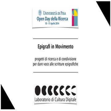 Epigrafi in Movimento all'Open Day della Ricerca a Pisa 