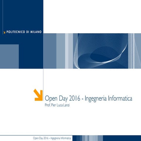 Presentazione Open Day del Politecnico di Milano (2016)