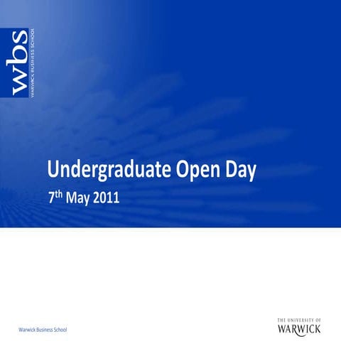 Open Day presentation 7th May 2011