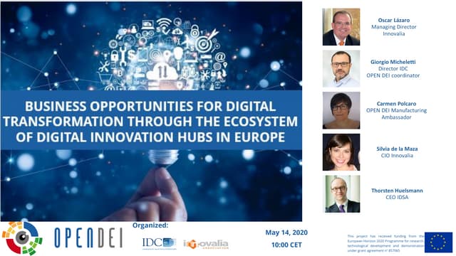 Introduction – OPEN DEI Webinar "Business opportunities for Digital Transformation through the ecosystem of Digital Innovation Hubs in Europe"