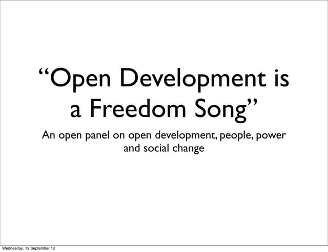 OKFest - Open Development Open Panel