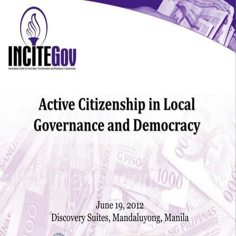 Presentation: Active Citizenship in Local Governance and Democracy by Tanya H...