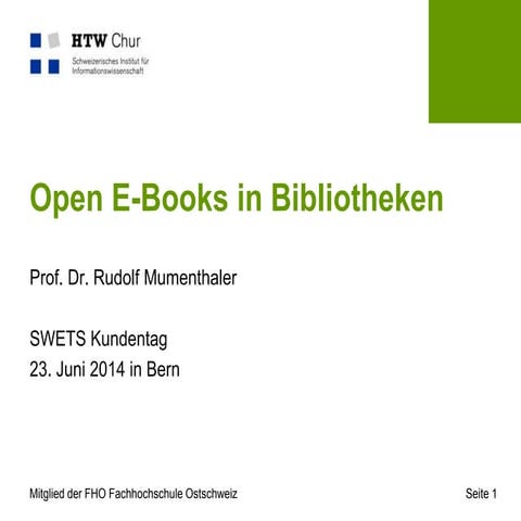 Open E-Books in Bibliotheken