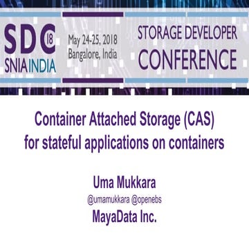 OpenEBS CAS SDC India - 2018