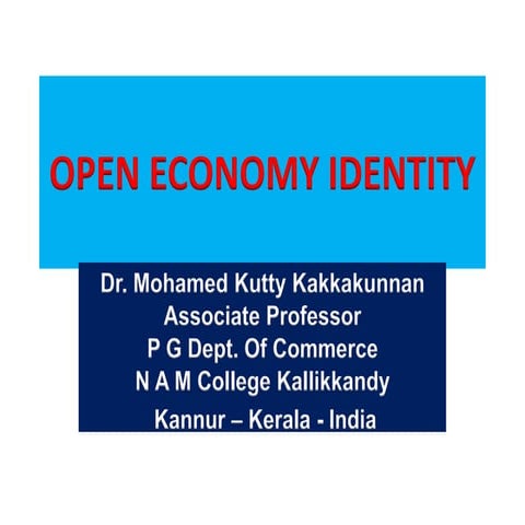 Open economy identity