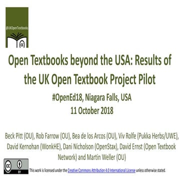 Open Textbooks beyond the USA: Results of the UK Open Textbook Project Pilot 
