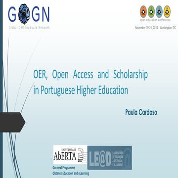 OER, Open Access and Scholarship in Portuguese Higher Education