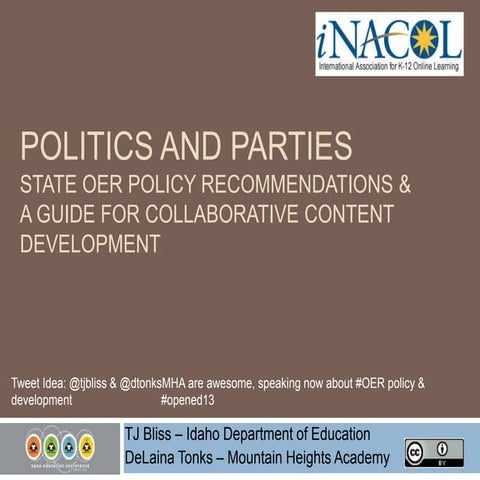Open Ed 2013 OER Policy Guides