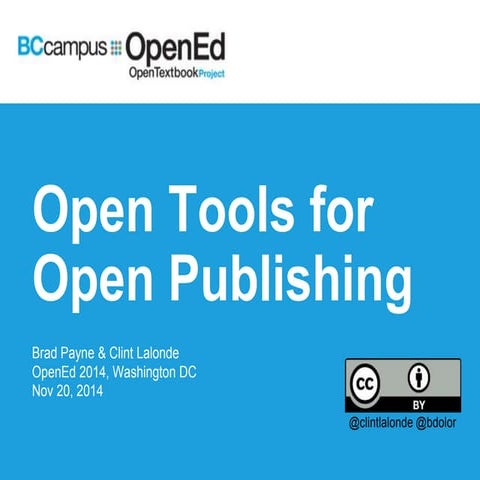 Open Tools for Open Publishing