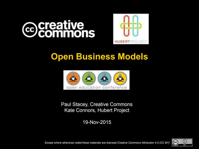 Creative Commons Open Business Models, Case Studies, & Findings