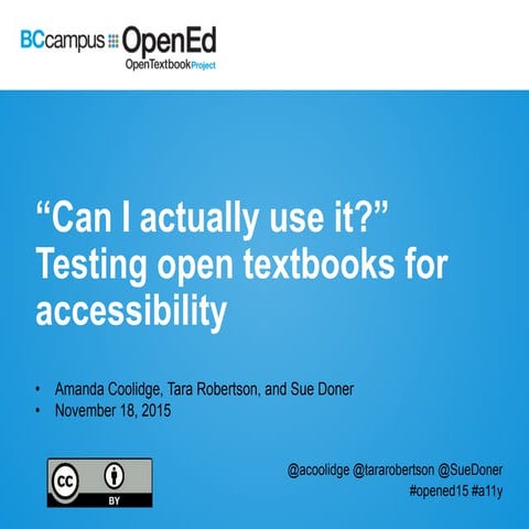 Open Textbooks and Accessibility
