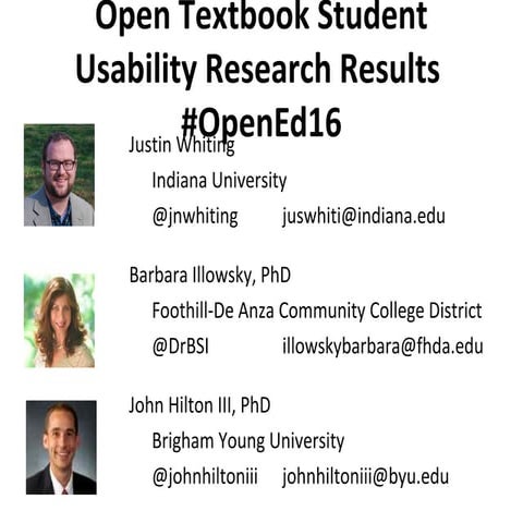 OpenEd2016: Student perceptions - Open Textbook