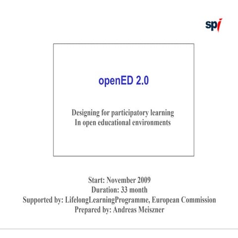 OpenEd 2.0 Designing for participatory learning In open educational environments