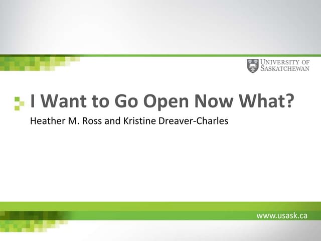 I Want to Go Open Now What?