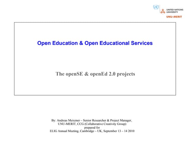 Open Education & Open Educational Services (short)